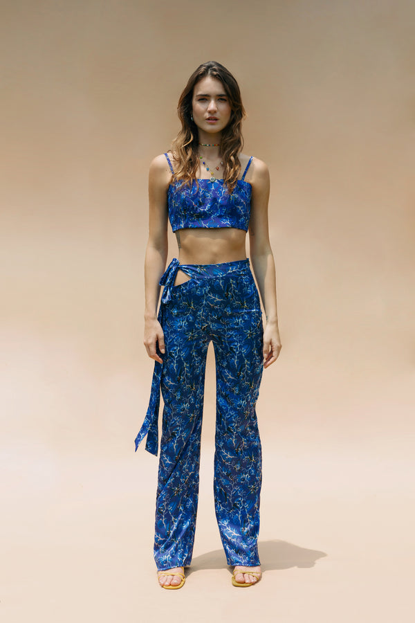 BLUE CORAL CUOTOUT TROUSERS